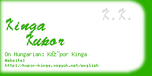 kinga kupor business card